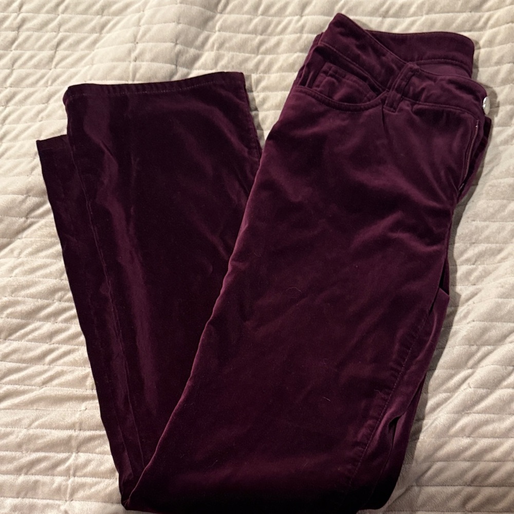 Ralph Lauren Velvet Skinny Pants in Rich Plum
